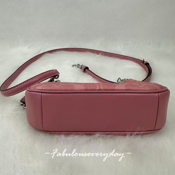 Coach Teri Mini Crossbody Bag In Signature Canvas In Sv/Dusty Pink CW323 NWT - Picture 7 of 8